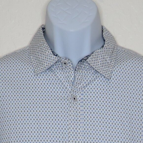 Michael Brandon* Men's Short Sleeve Button Down Curved Hem BOHO Shirt~ Size XL - Picture 5 of 12